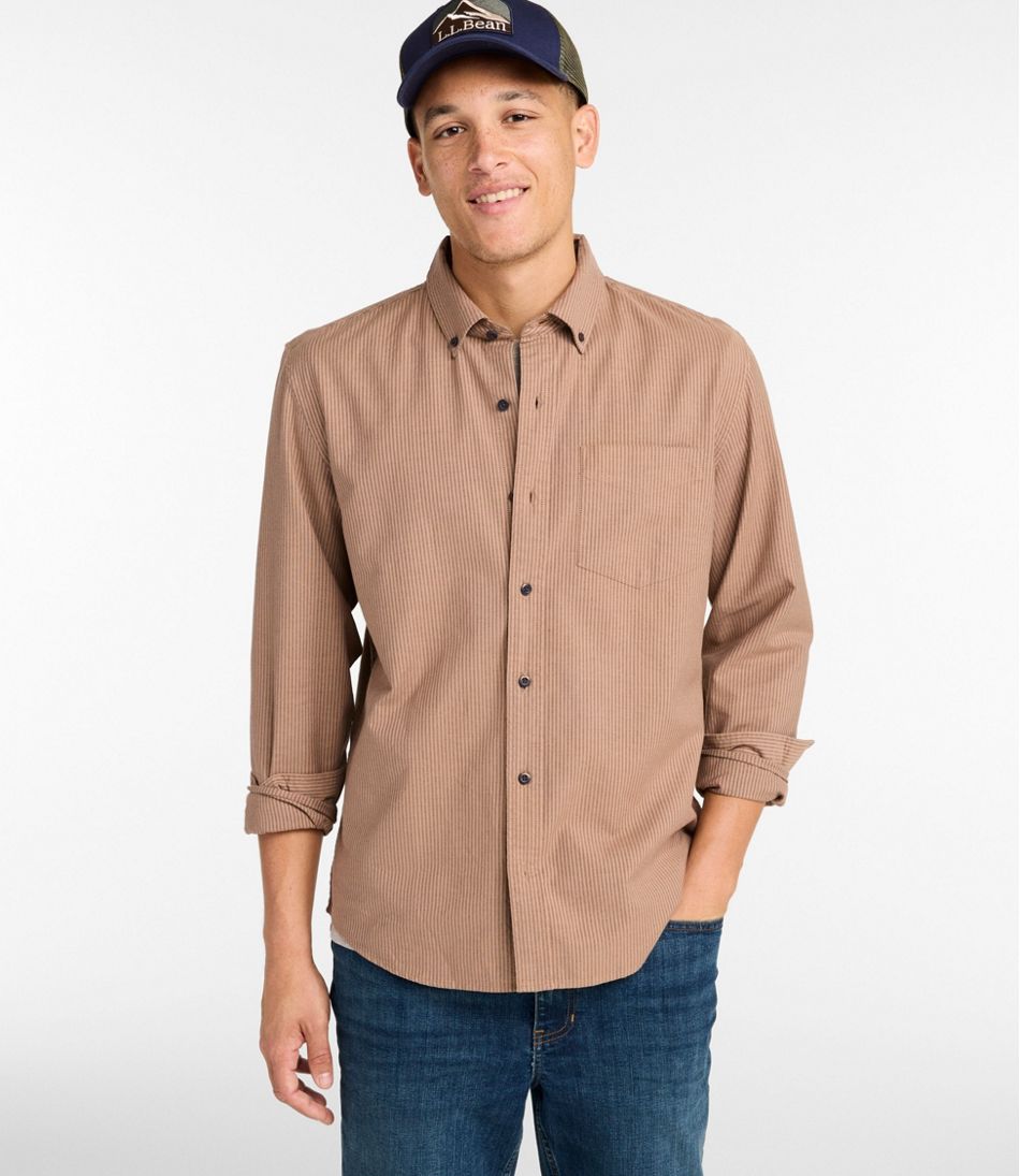 Men's Sunwashed Oxford Shirt, Slightly Fitted Untucked Fit, Stripe | L.L.Bean