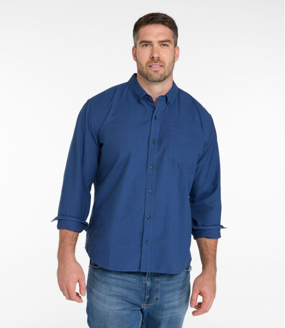Men's Sunwashed Oxford Shirt, Slightly Fitted Untucked Fit, Stripe | L.L.Bean