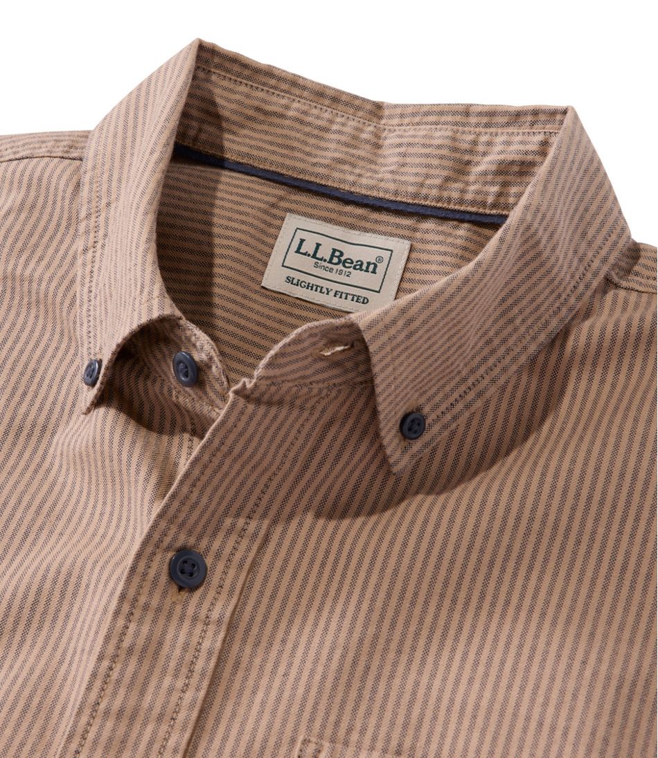 Men's Sunwashed Oxford Shirt, Slightly Fitted Untucked Fit, Stripe | L.L.Bean
