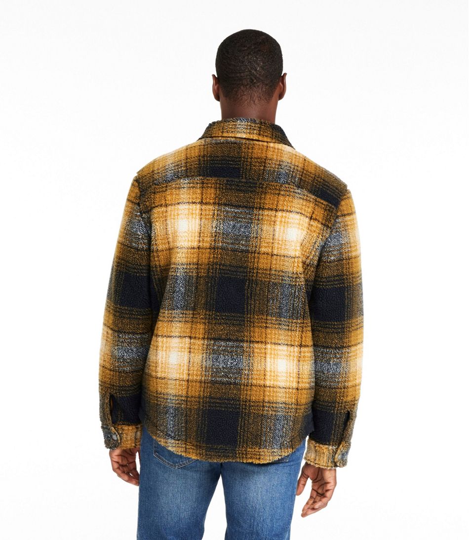 Men's Signature Mixed Media Fleece Shirt Jacket, Plaid | L.L.Bean