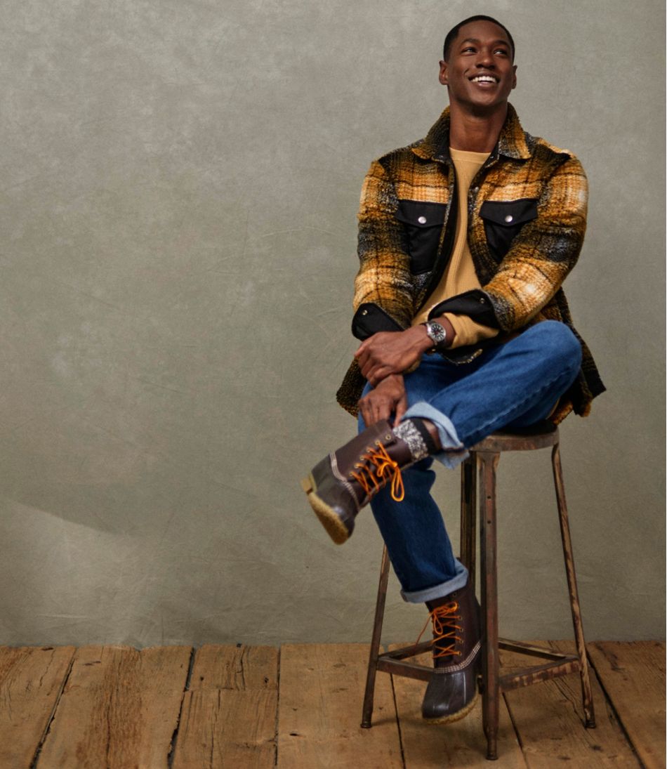 Men's Signature Mixed Media Fleece Shirt Jacket, Plaid | L.L.Bean