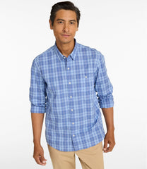 Men's Comfort Stretch Performance® Chambray Shirt, Long-Sleeve, Slightly Fitted Untucked Fit, Plaid | L.L.Bean