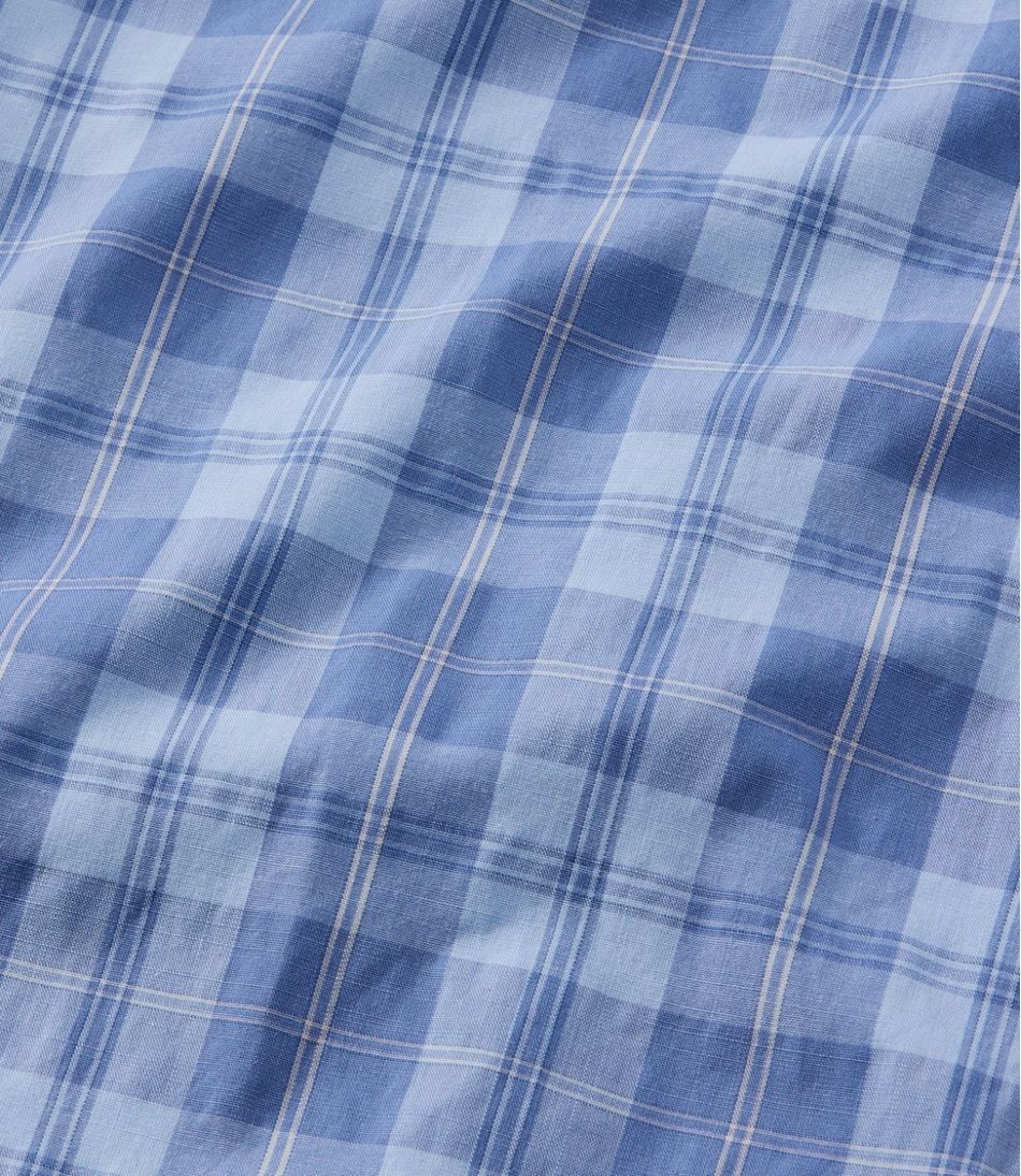 Men's Comfort Stretch Performance® Chambray Shirt, Long-Sleeve, Slightly Fitted Untucked Fit, Plaid | L.L.Bean
