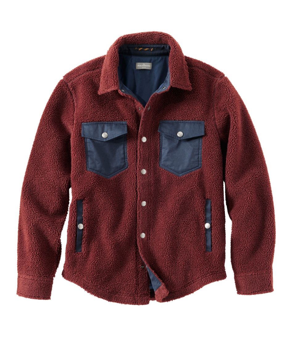 Men's Signature Mixed Media Fleece Shirt Jacket | L.L.Bean