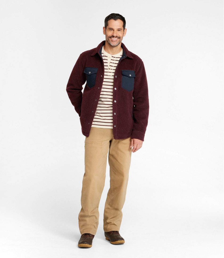 Men's Signature Mixed Media Fleece Shirt Jacket | L.L.Bean