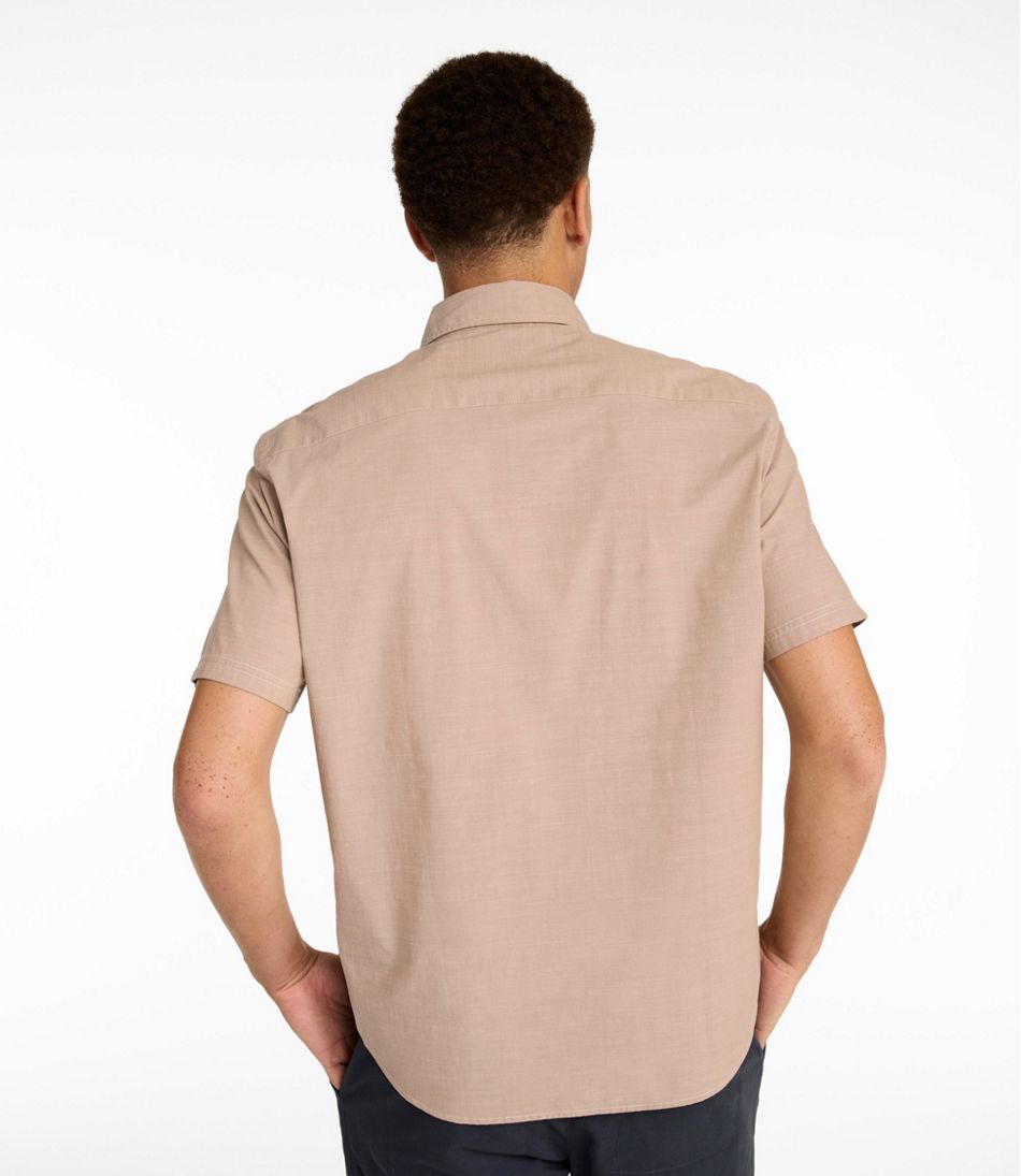 Men's Comfort Stretch Performance® Chambray Shirt, Short-Sleeve, Slightly Fitted Untucked Fit | L.L.Bean