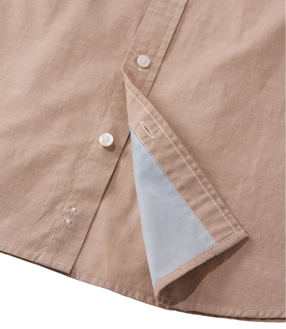 Men's Comfort Stretch Performance® Chambray Shirt, Short-Sleeve, Slightly Fitted Untucked Fit | L.L.Bean