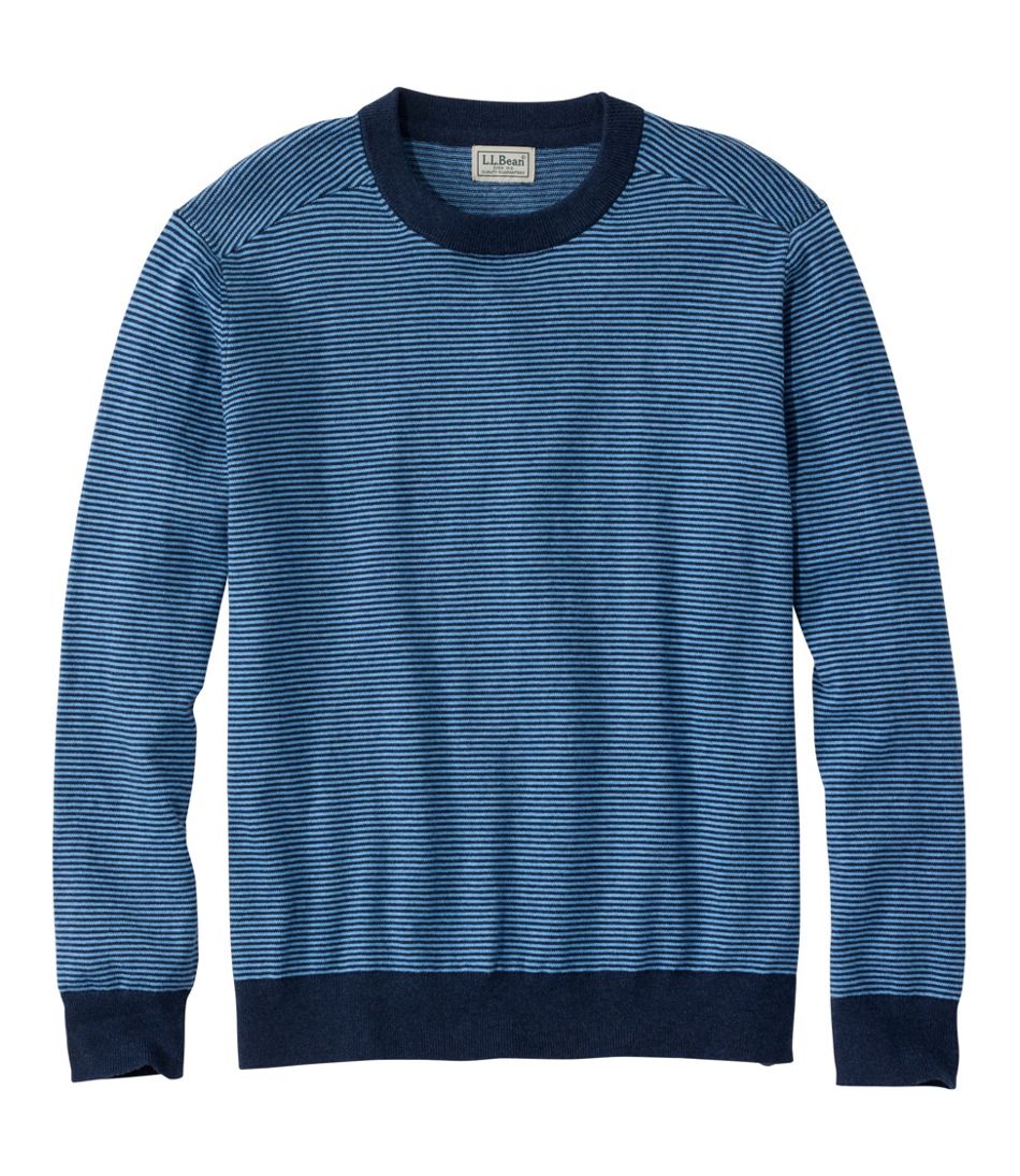 Men's All Seasons Cotton Blend Sweater, Crewneck, Stripe | L.L.Bean
