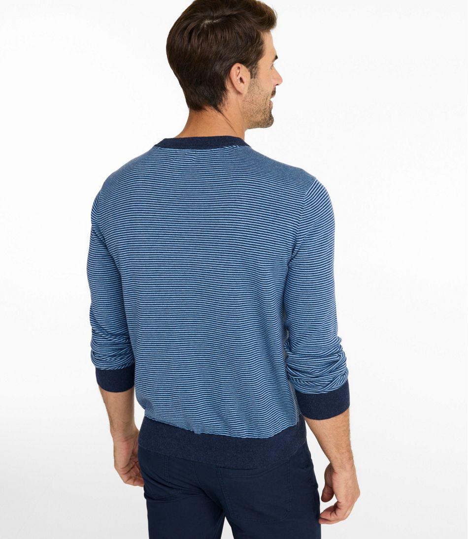 Men's All Seasons Cotton Blend Sweater, Crewneck, Stripe | L.L.Bean