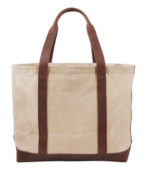 Leather-Trim Waxed Canvas Tote | L.L.Bean