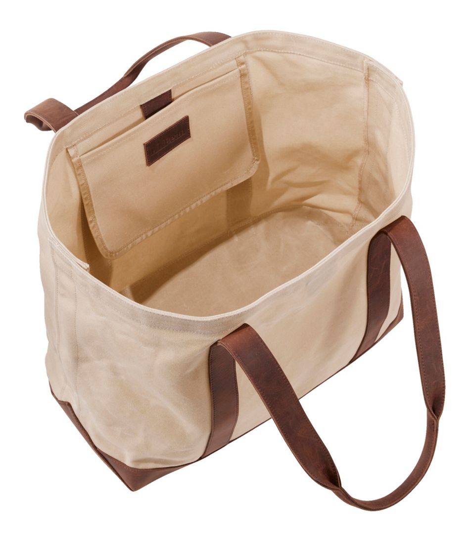 Leather-Trim Waxed Canvas Tote | L.L.Bean