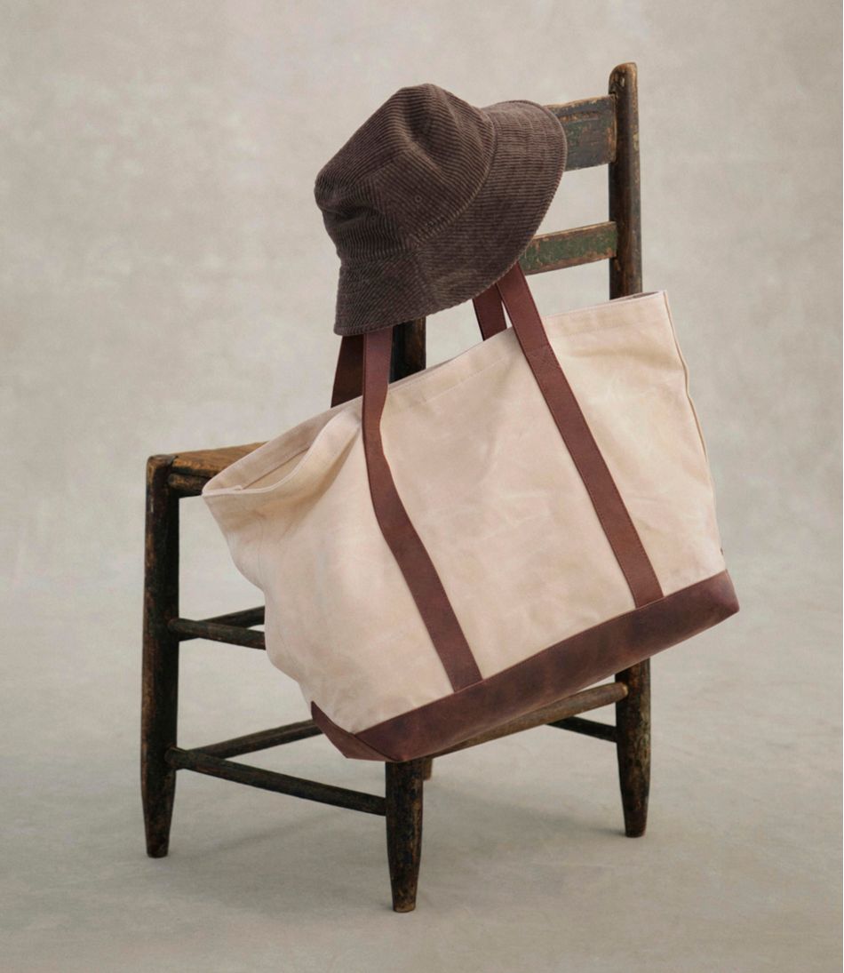 Leather-Trim Waxed Canvas Tote | L.L.Bean