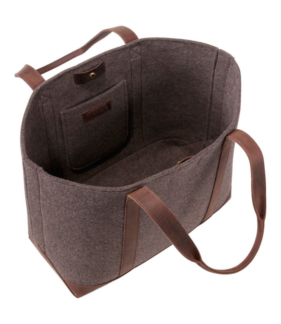 Leather-Trim Wool Tote | L.L.Bean