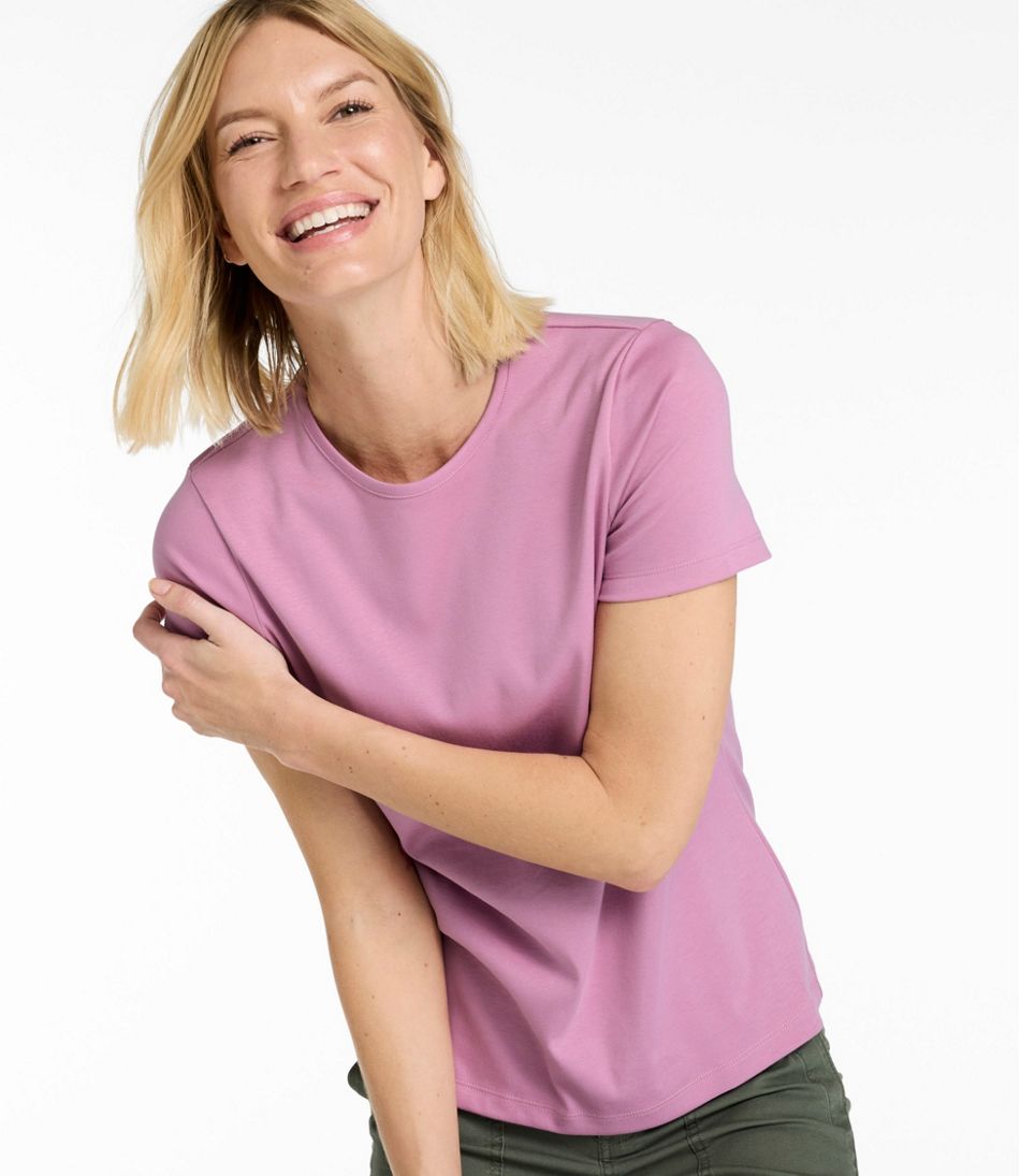 Women's Pima Cotton Tee, Short-Sleeve Crewneck | L.L.Bean