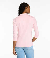 Women's Pima Cotton Tee, Three-Quarter-Sleeve Polo | L.L.Bean