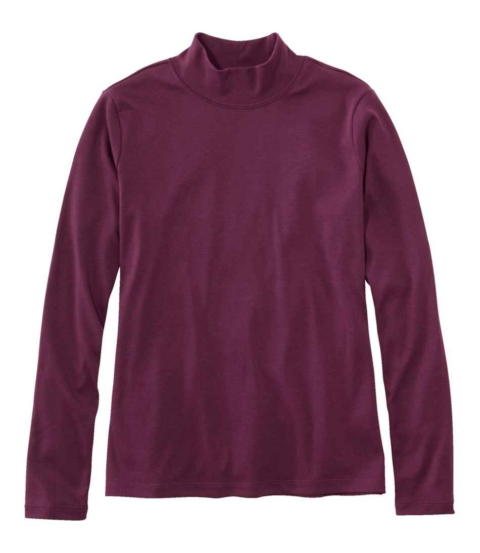 Women's Pima Cotton Tee, Long-Sleeve Mockneck | L.L.Bean