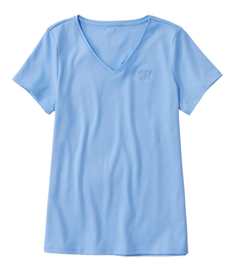 Women's Pima Cotton Shaped V-Neck, Short-Sleeve | L.L.Bean