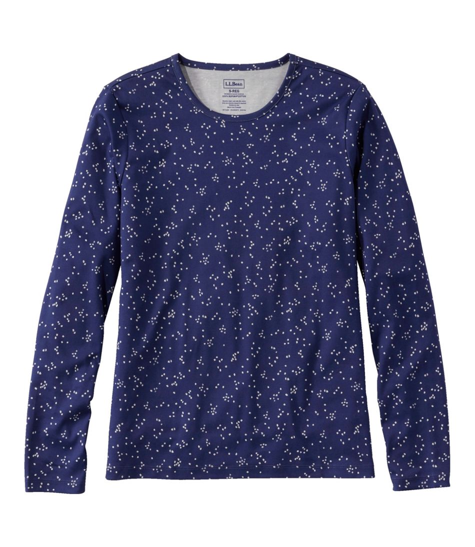 Women's Pima Cotton Tee, Long-Sleeve Crewneck Print | L.L.Bean