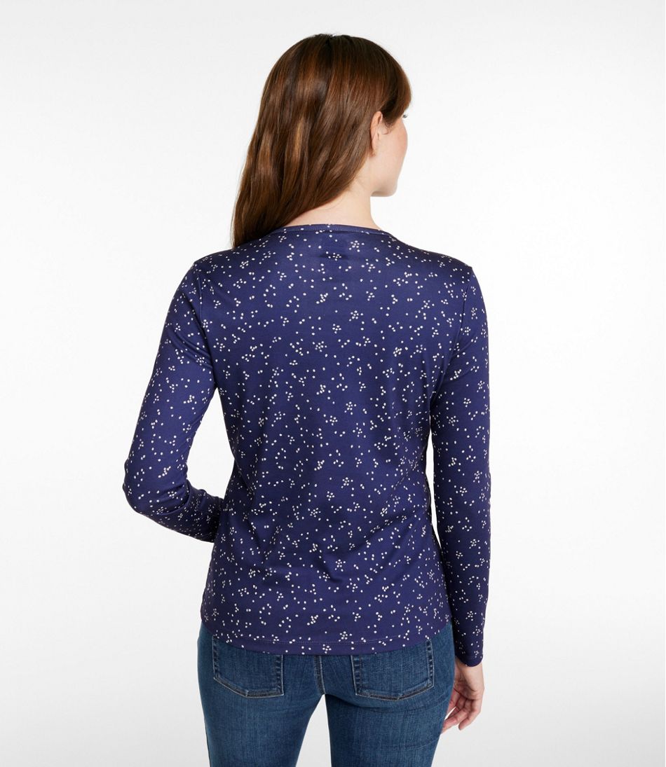 Women's Pima Cotton Tee, Long-Sleeve Crewneck Print | L.L.Bean