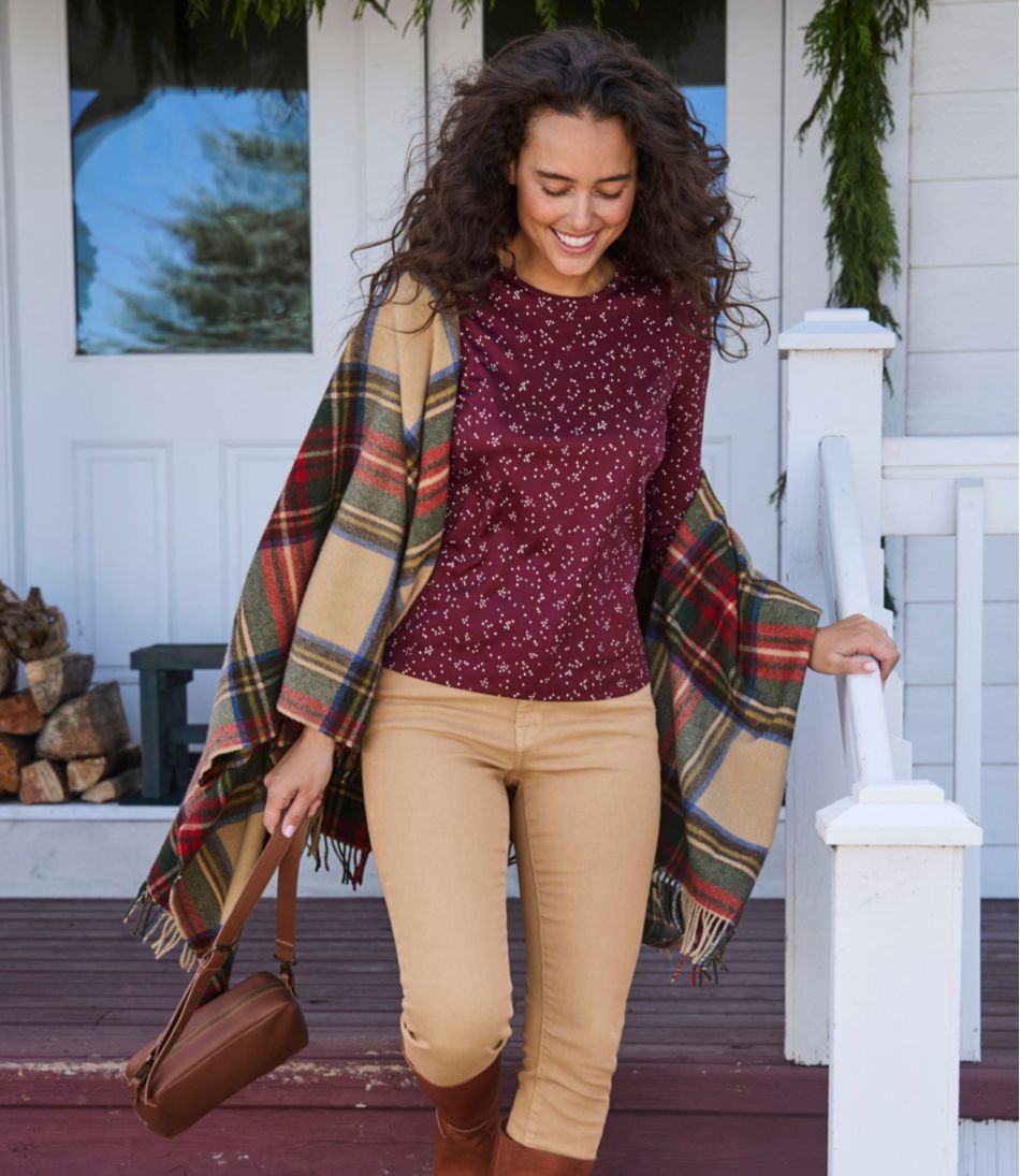 Women's Pima Cotton Tee, Long-Sleeve Crewneck Print | L.L.Bean