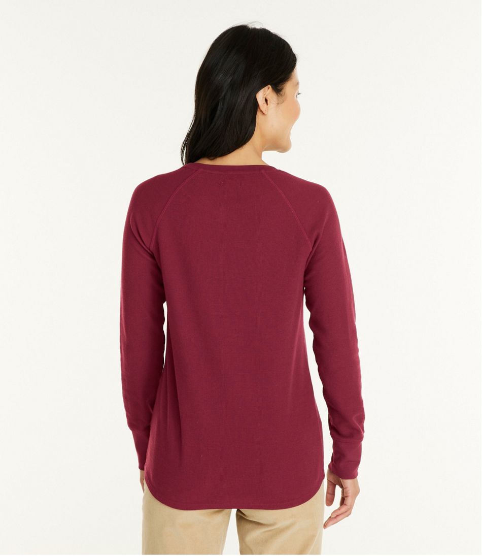 Women's Unshrinkable Mini-Waffle Tee, Long-Sleeve Crewneck | L.L.Bean
