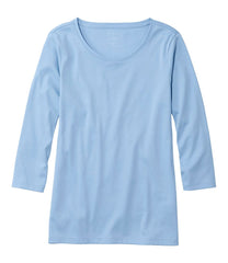 Women's Pima Cotton Shaped Tee, Three-Quarter-Sleeve Jewelneck | L.L.Bean