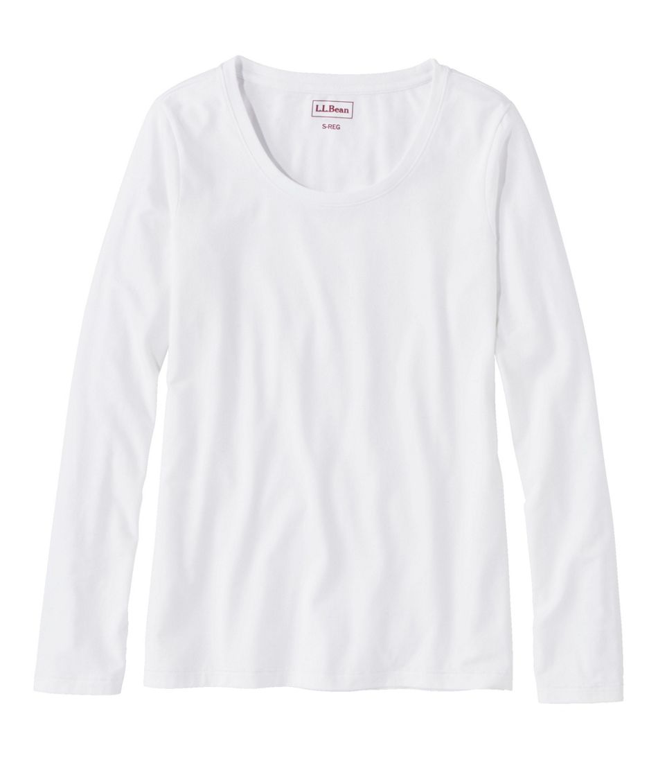 Women's Soft Stretch Supima-Blend Tee, Scoopneck Long-Sleeve | L.L.Bean