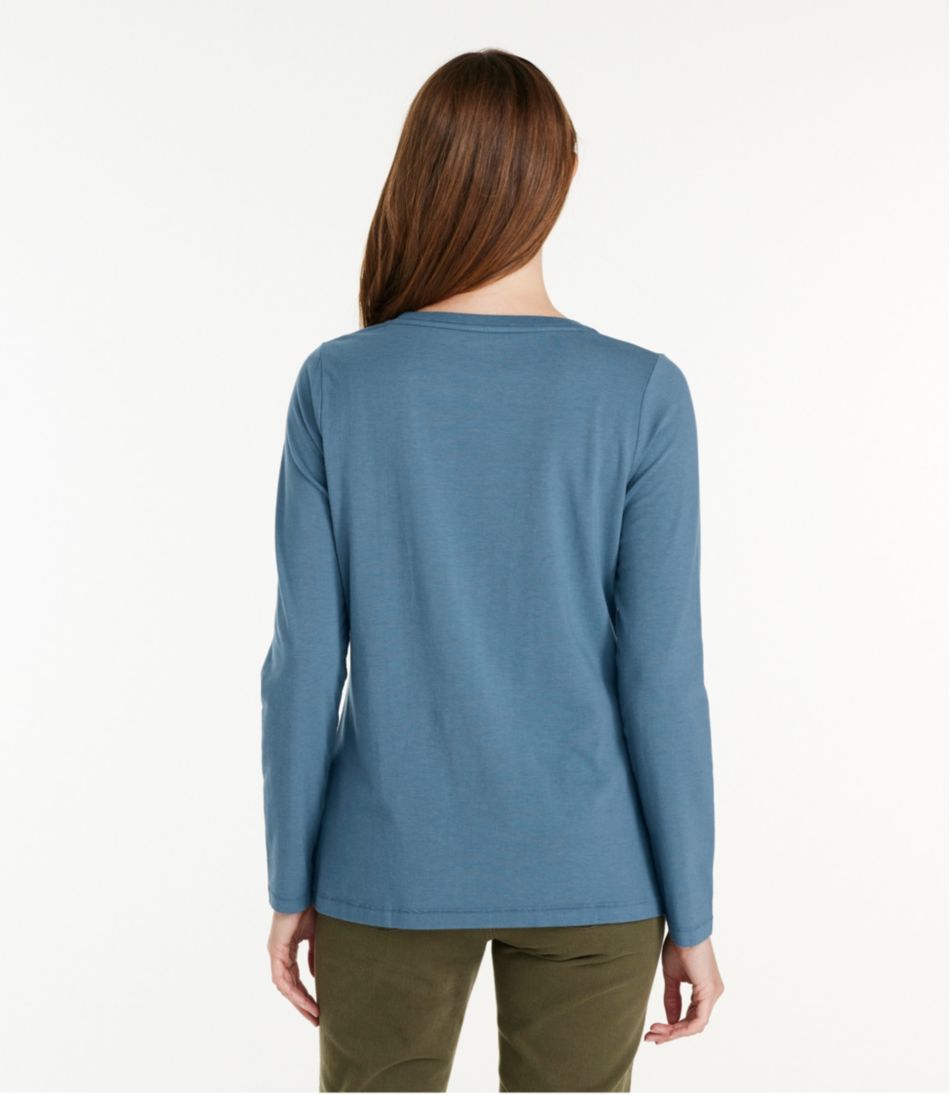 Women's Soft Stretch Supima-Blend Tee, Scoopneck Long-Sleeve | L.L.Bean
