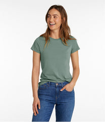 Women's Soft Stretch Supima-Blend Tee, Crewneck Short-Sleeve | L.L.Bean