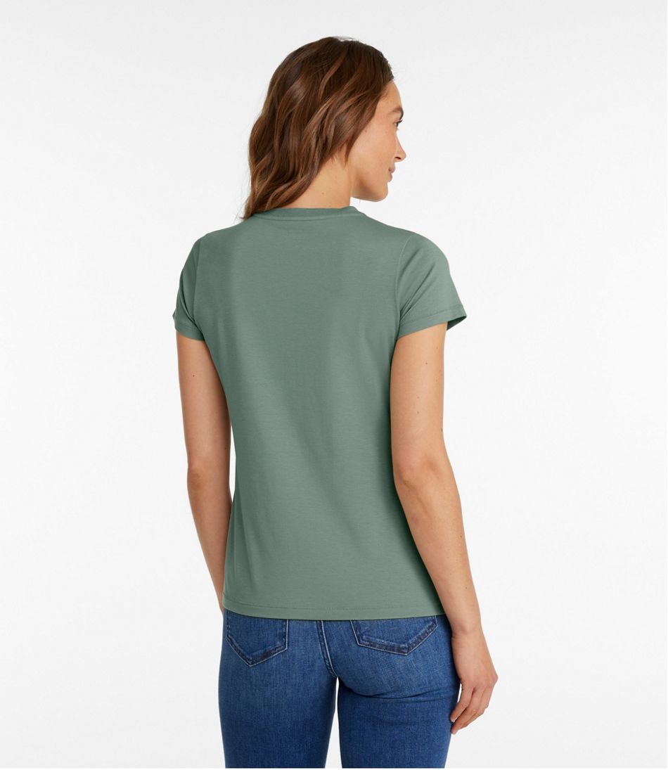 Women's Soft Stretch Supima-Blend Tee, Crewneck Short-Sleeve | L.L.Bean