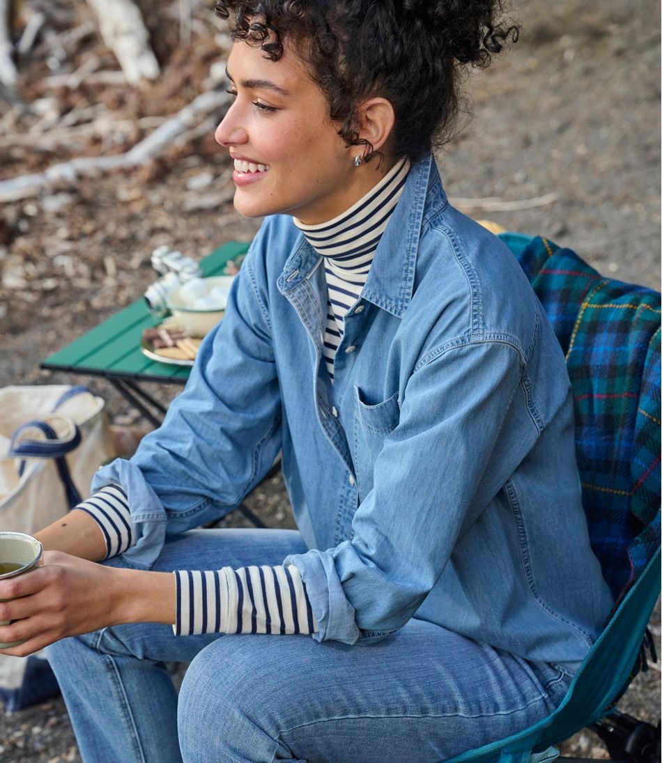 Women's Interlock Turtleneck, Long-Sleeve Stripe | L.L.Bean