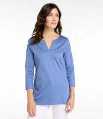 Women's Pima Cotton Tunic, Three-Quarter-Sleeve Splitneck | L.L.Bean