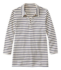 Women's Pima Cotton Tee, Three-Quarter-Sleeve Polo Stripe | L.L.Bean
