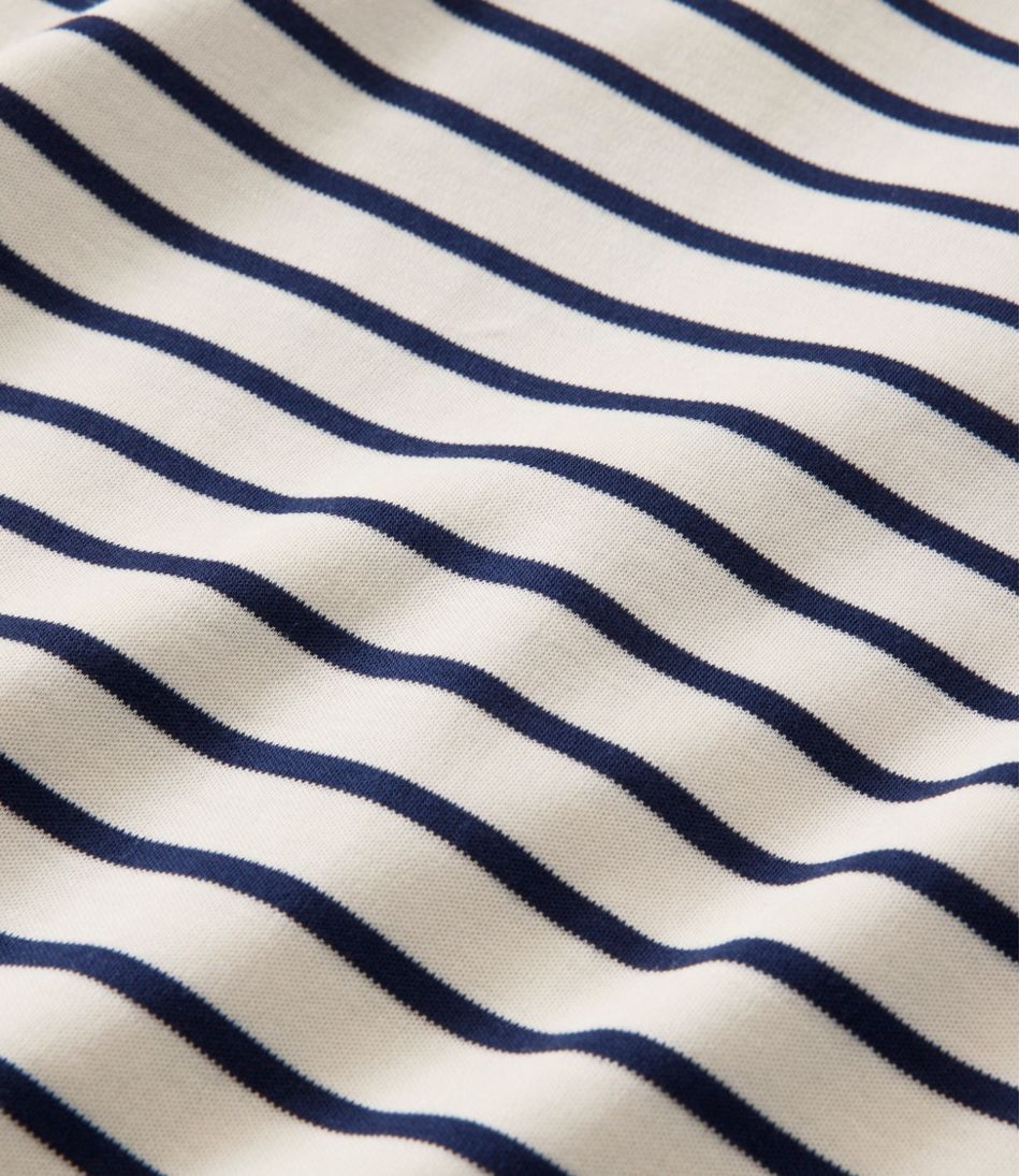 Women's Pima Cotton Tee, Three-Quarter-Sleeve Polo Stripe | L.L.Bean