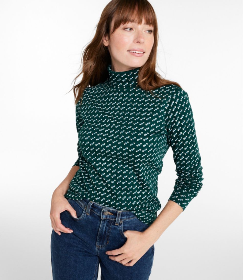 Women's Interlock Turtleneck, Long-Sleeve Allover Print | L.L.Bean