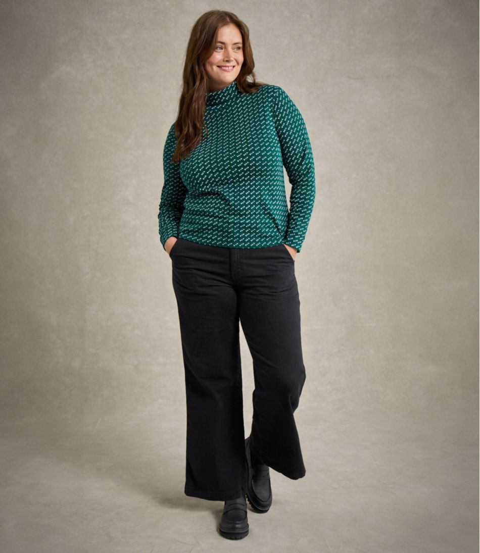 Women's Interlock Turtleneck, Long-Sleeve Allover Print | L.L.Bean
