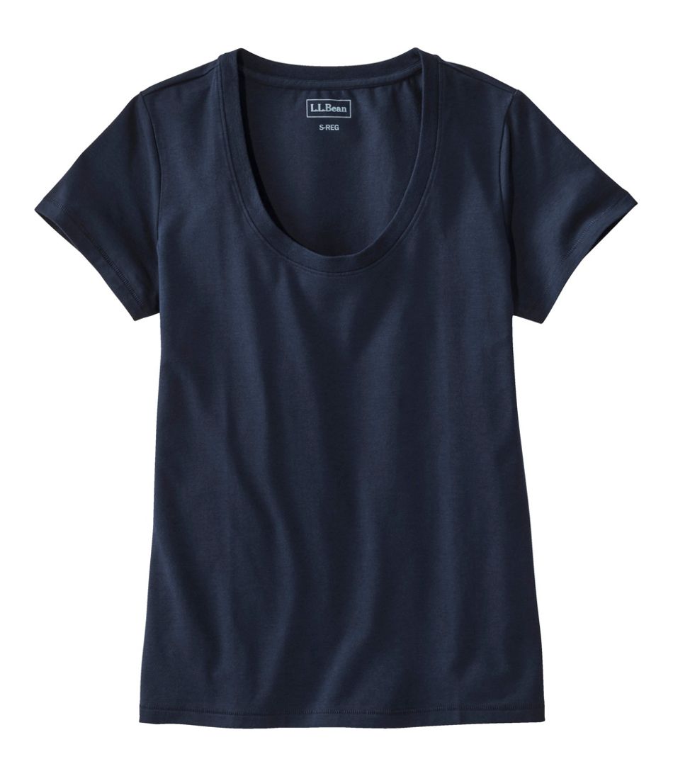 Women's Soft Stretch Supima-Blend Tee, Scoopneck Short-Sleeve | L.L.Bean