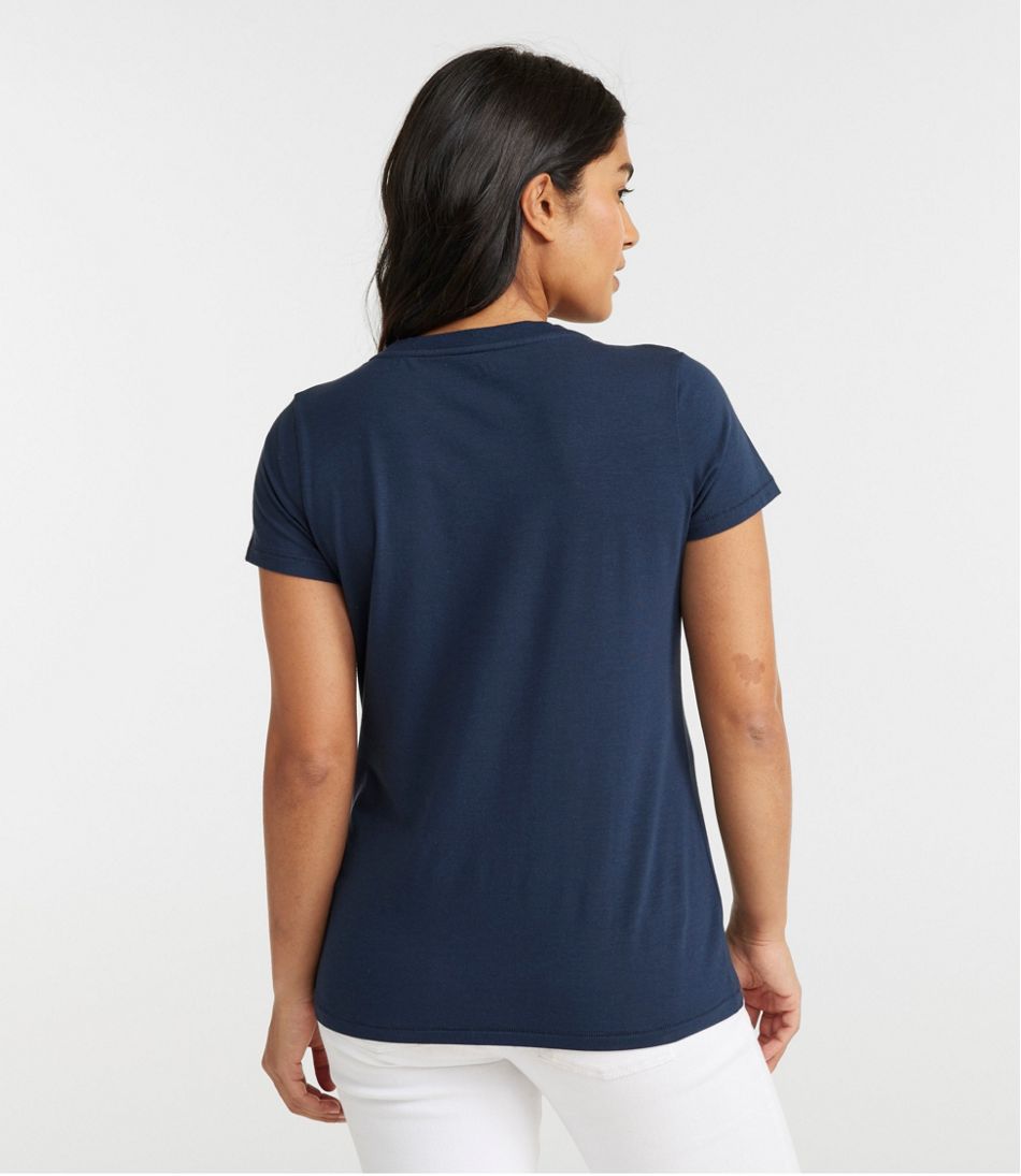 Women's Soft Stretch Supima-Blend Tee, Scoopneck Short-Sleeve | L.L.Bean
