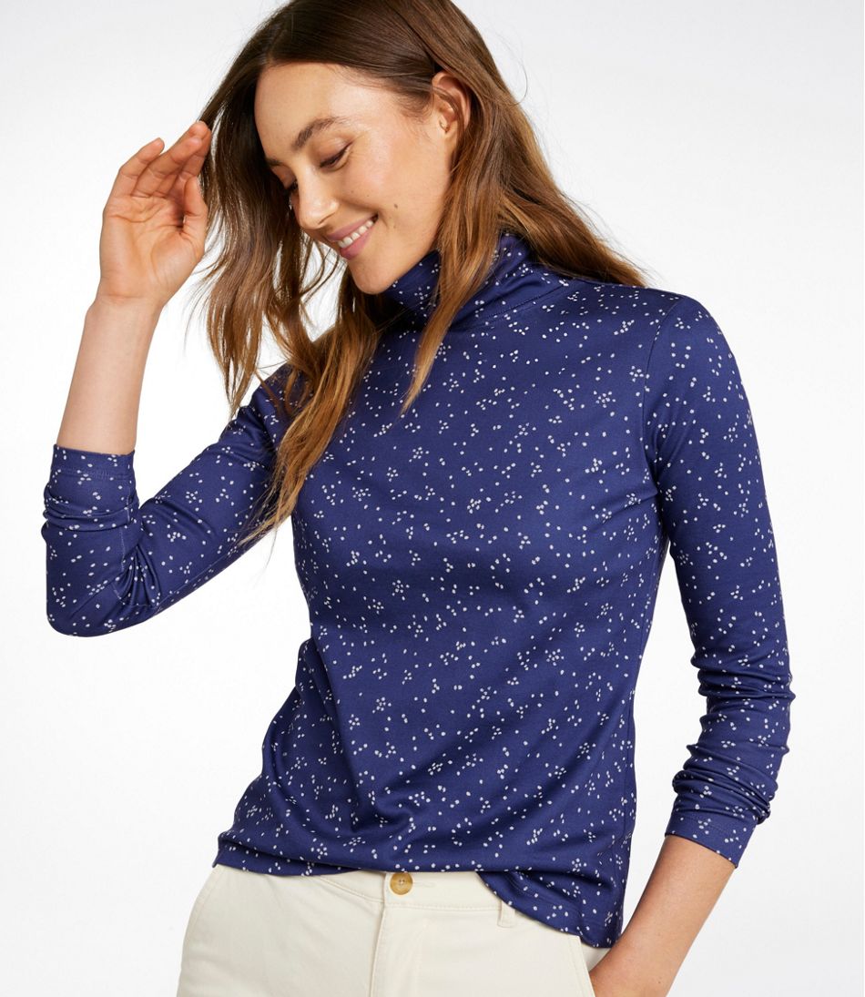 Women's Pima Cotton Turtleneck, Long-Sleeve Print | L.L.Bean