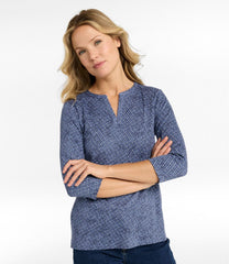 Women's Tee, Three-Quarter-Sleeve Splitneck Tunic Print | L.L.Bean