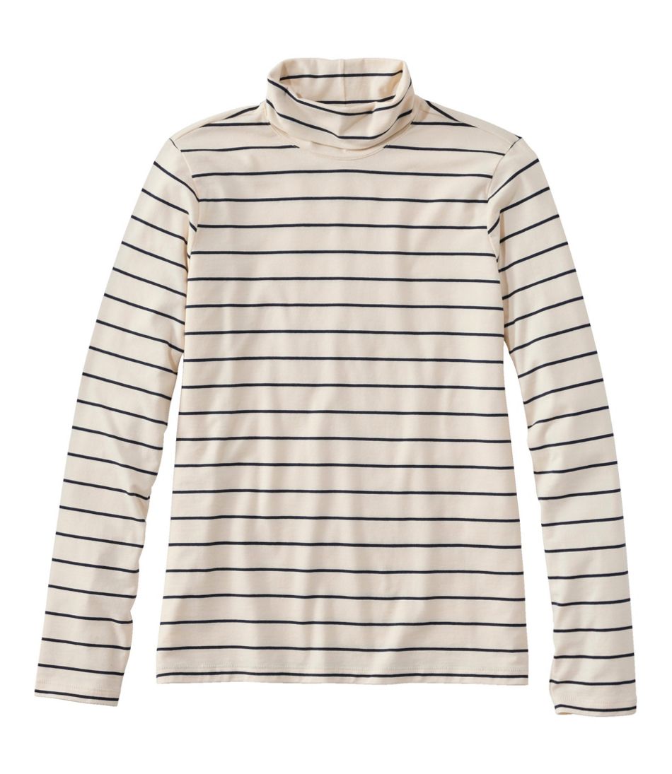 Women's Soft Stretch Supima-Blend Tee, Turtleneck Stripe | L.L.Bean