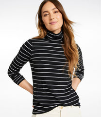 Women's Soft Stretch Supima-Blend Tee, Turtleneck Stripe | L.L.Bean