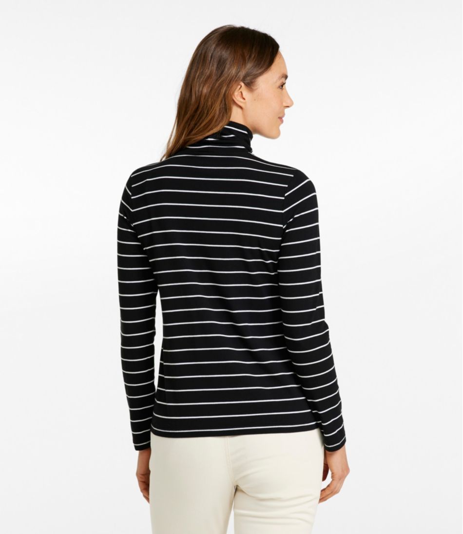 Women's Soft Stretch Supima-Blend Tee, Turtleneck Stripe | L.L.Bean