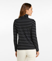 Women's Soft Stretch Supima-Blend Tee, Turtleneck Stripe | L.L.Bean
