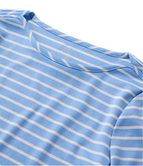 Women's Pima Cotton Tee, Elbow-Sleeve Boatneck Stripe | L.L.Bean