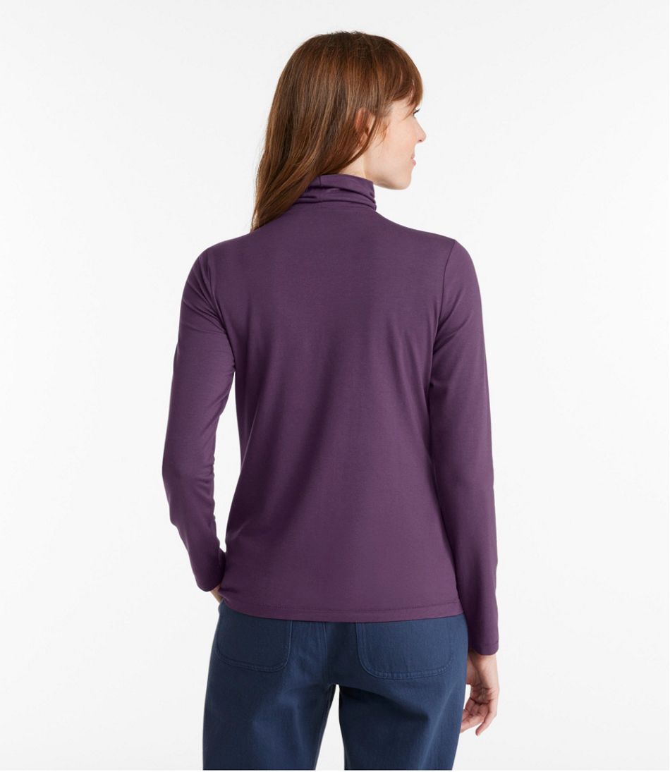 Women's Soft Stretch Supima-Blend Tee, Turtleneck | L.L.Bean