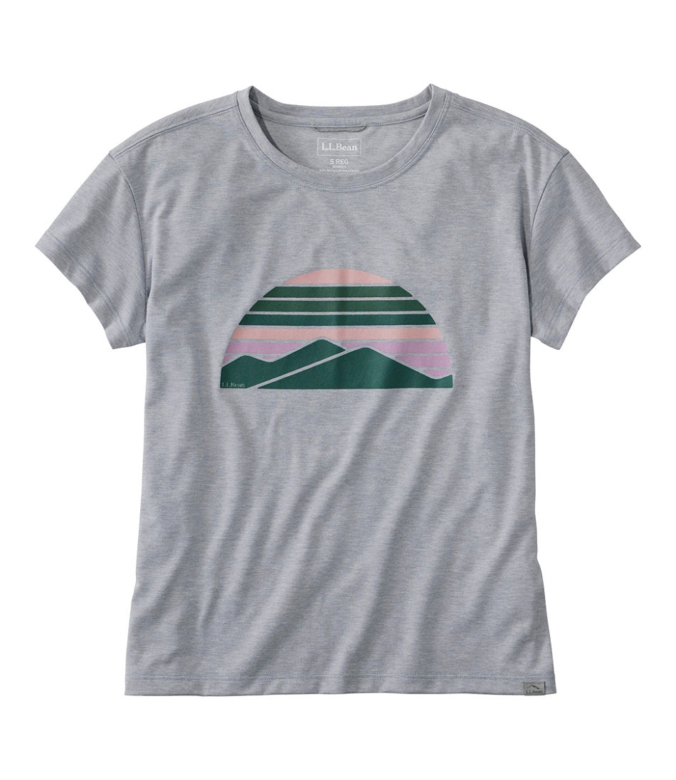Light Gray Heather Sunset Mountain,X-Small