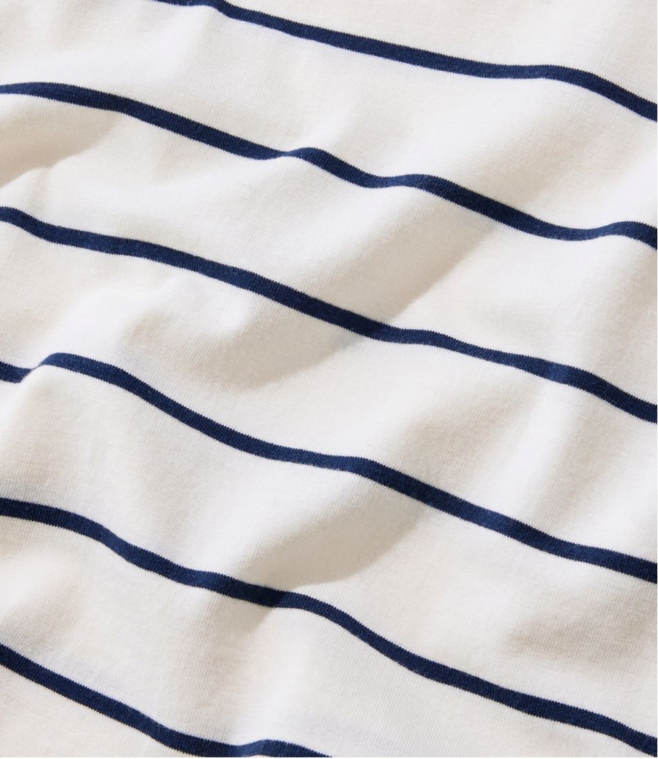 Women's Soft Stretch Supima-Blend Tee, Crewneck Short-Sleeve Striped | L.L.Bean