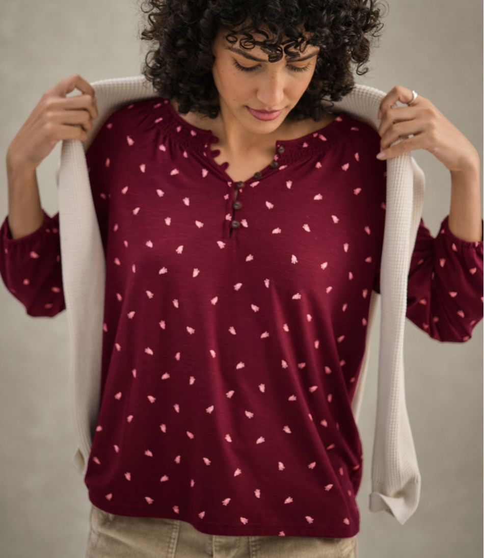 Women's Camden Hills Tee, Three-Quarter-Sleeve Print | L.L.Bean