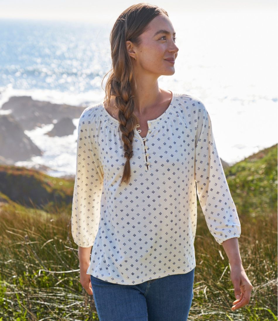 Women's Camden Hills Tee, Three-Quarter-Sleeve Print | L.L.Bean